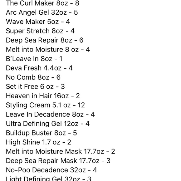 Selling brand new unopened Deva Curl product line, inventory list in photos! - Picture 3 of 3